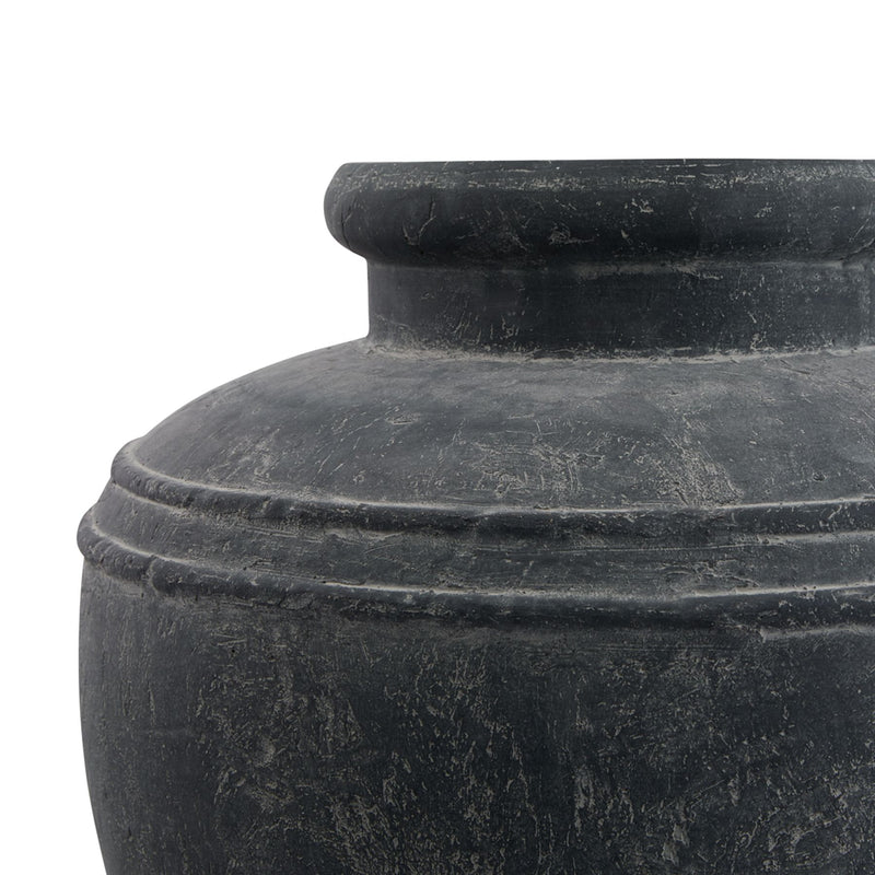 Large Dark Grey Ceramic Water Pot