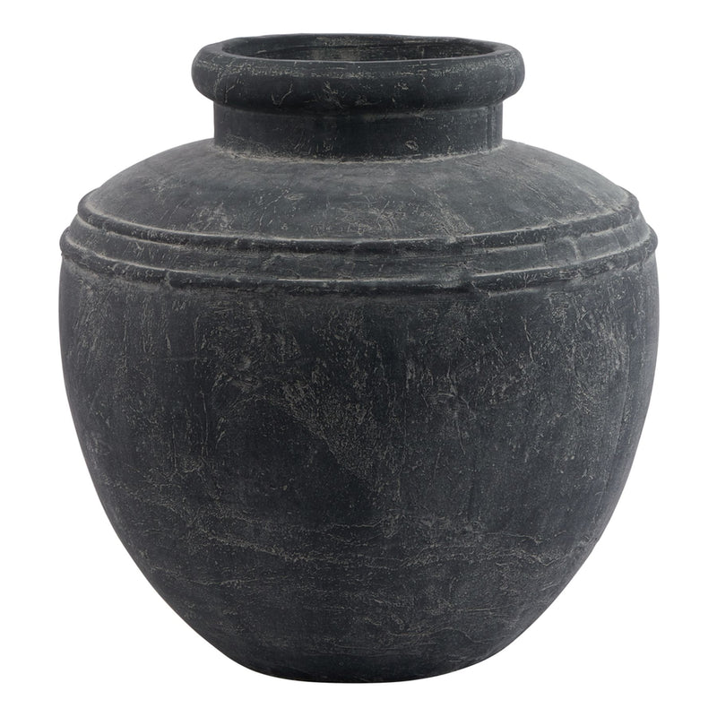 Large Dark Grey Ceramic Water Pot