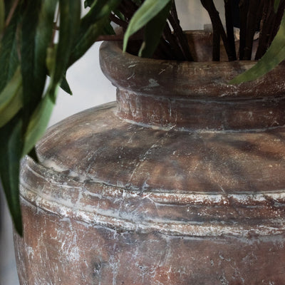 Large Brown Ceramic Water Pot