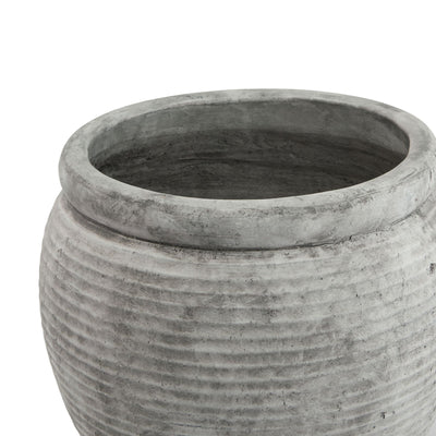 Large Grey Ridged Plant Pot