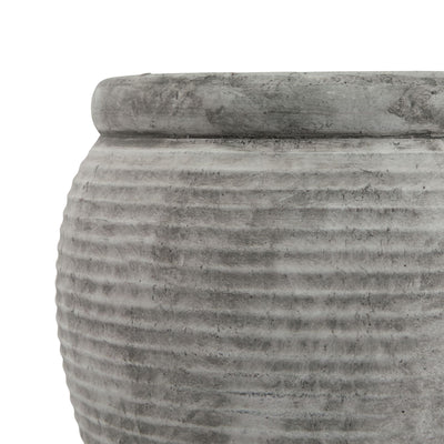 Large Grey Ridged Plant Pot