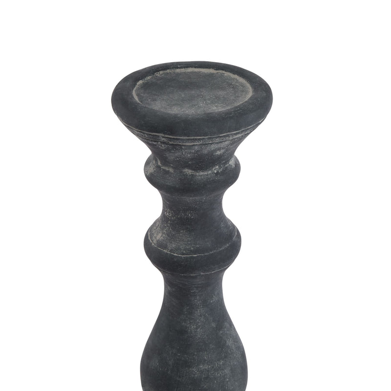 Large Grey Column Candle Holder