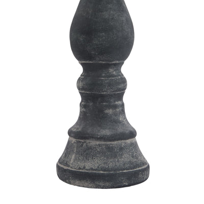 Large Grey Column Candle Holder