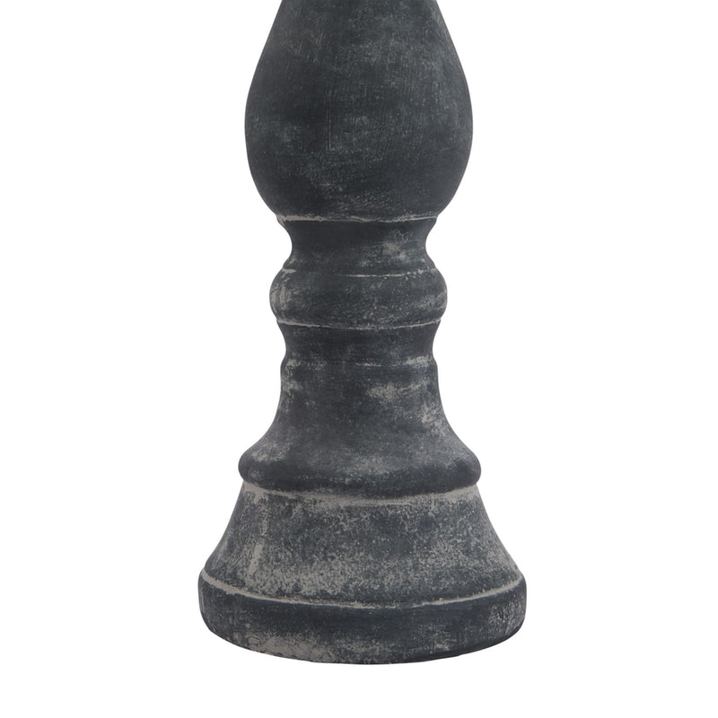 Large Grey Column Candle Holder