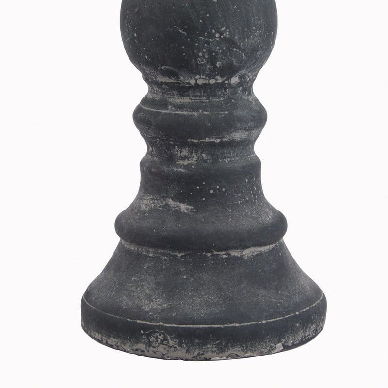 Small Dark Grey Column Candle Holder