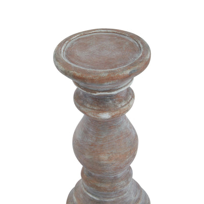 Small Brown Ceramic Column Candle Holder