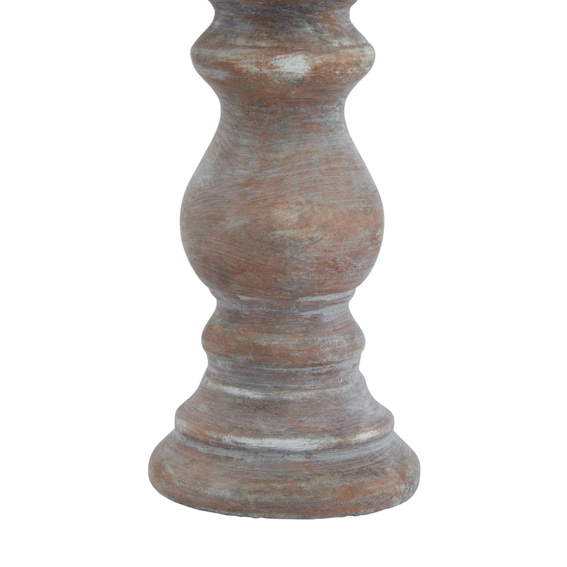Small Brown Ceramic Column Candle Holder