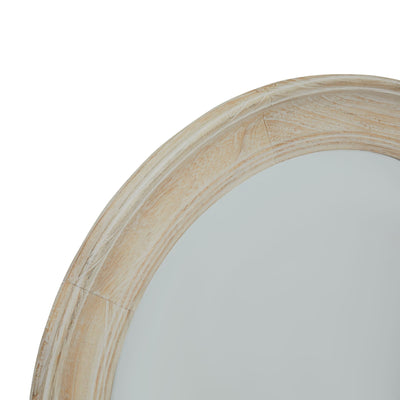 Light Wood Round Mirror