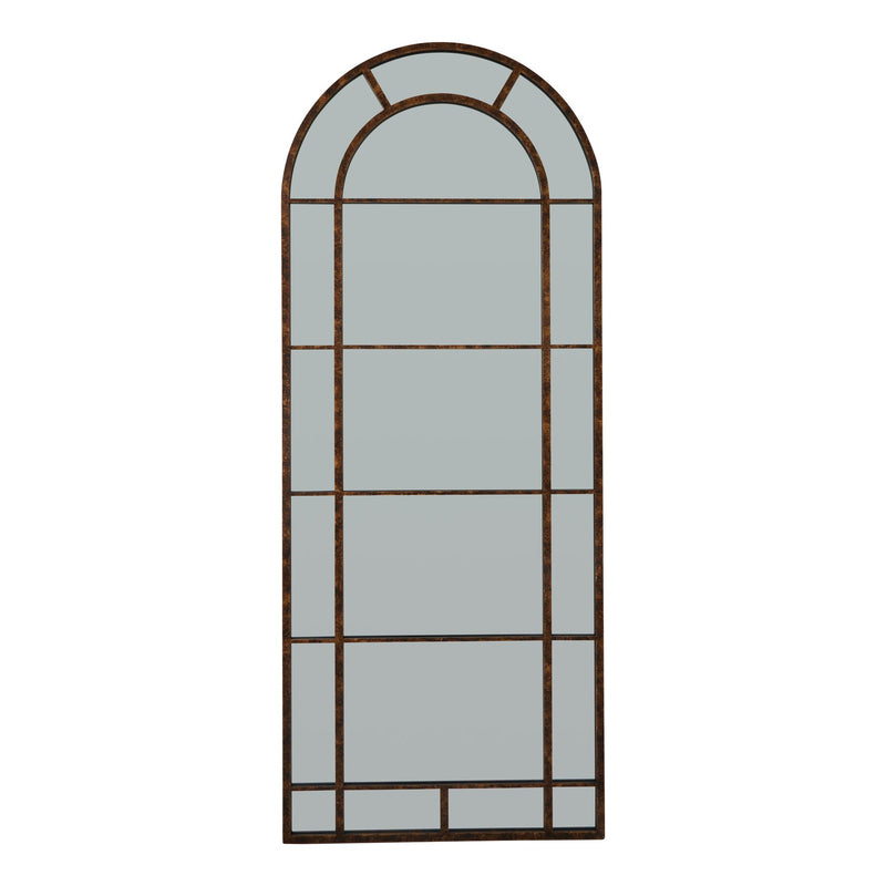 Tall Rust Effect Arched Window Mirror