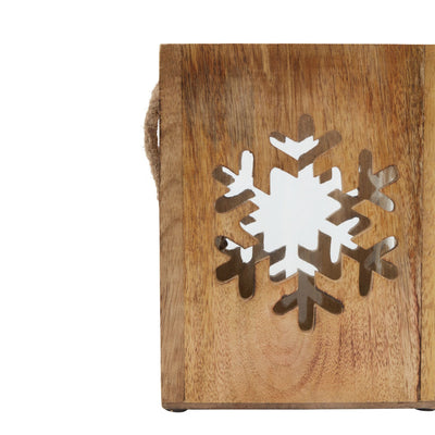 Large Wooden Snowflake Candle Holder