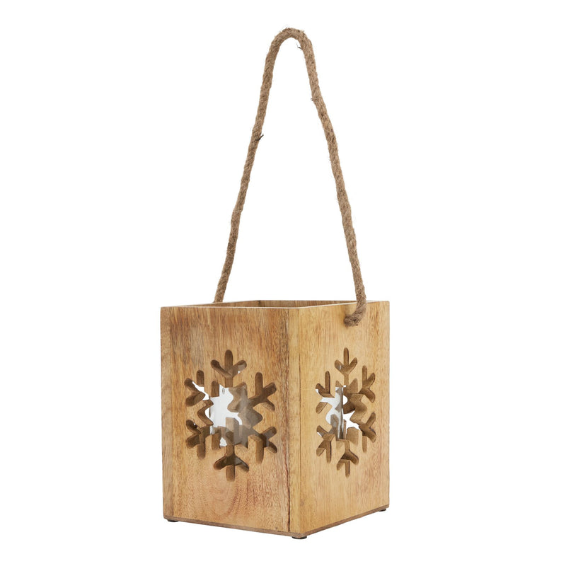 Large Wooden Snowflake Candle Holder