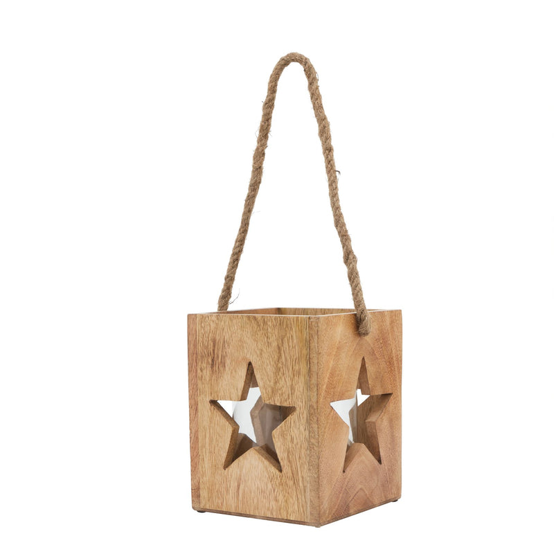 Large Wooden Star Candle Holder