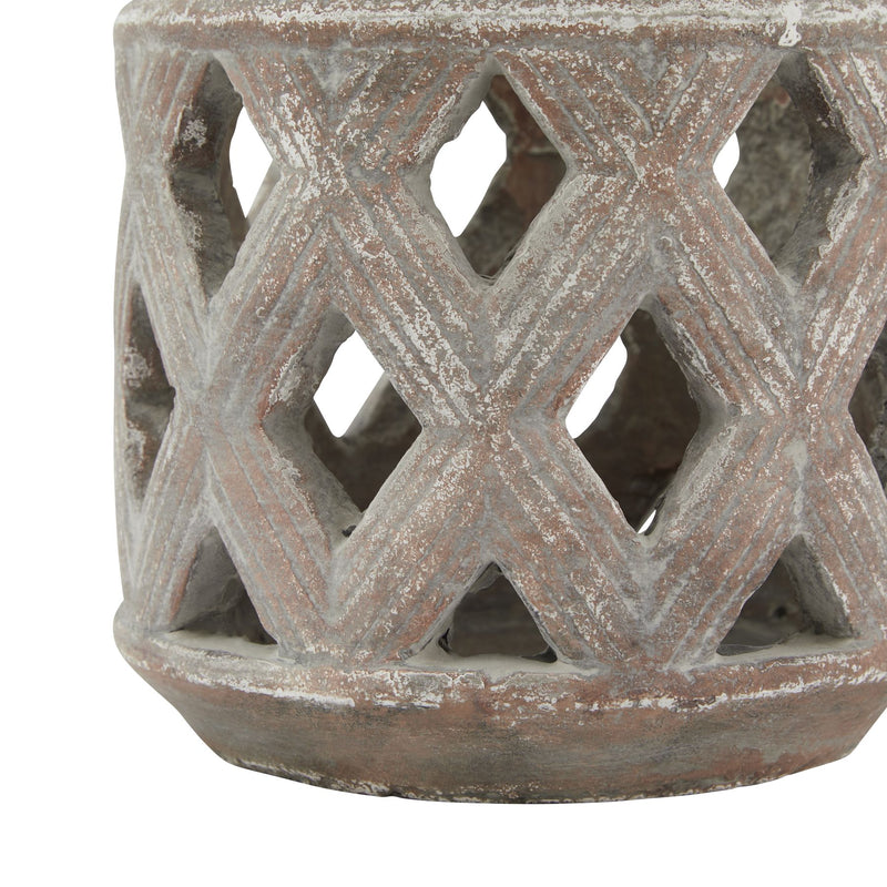 Aged Brown Lattice Lantern