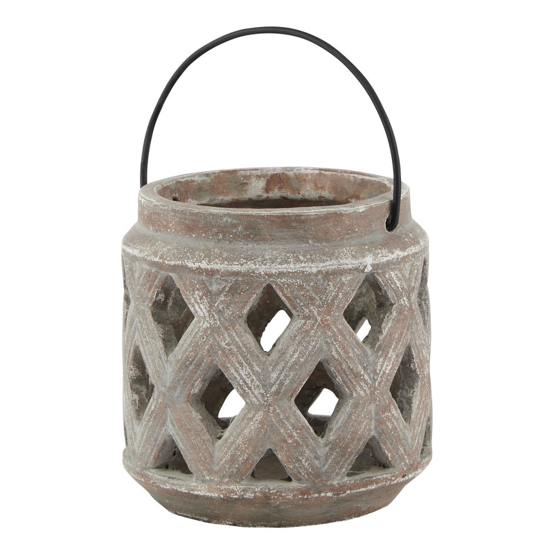 Aged Brown Lattice Lantern