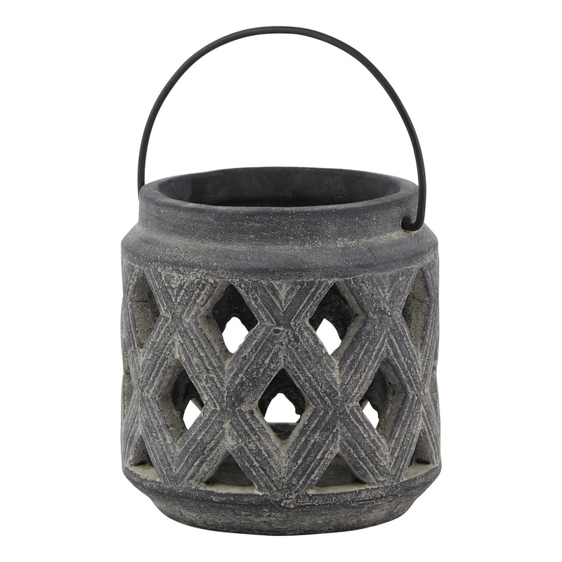 Dark Grey Lattice Lantern