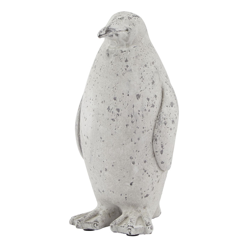 Medium Grey Ceramic Penguin Statue