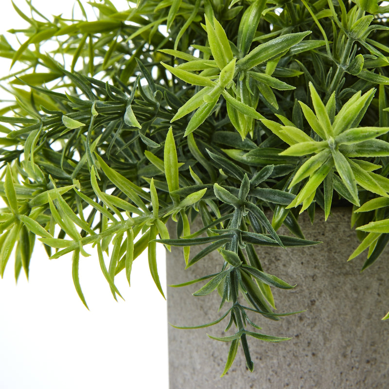 Small Faux Bamboo Plant In Grey Pot