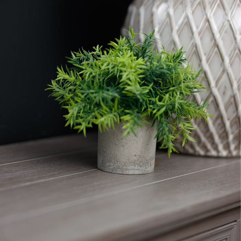 Small Faux Bamboo Plant In Grey Pot