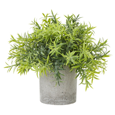 Small Faux Bamboo Plant In Grey Pot