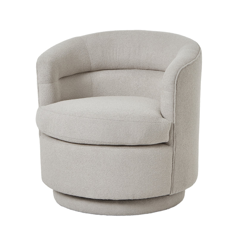 Cream Curved Swivel Chair