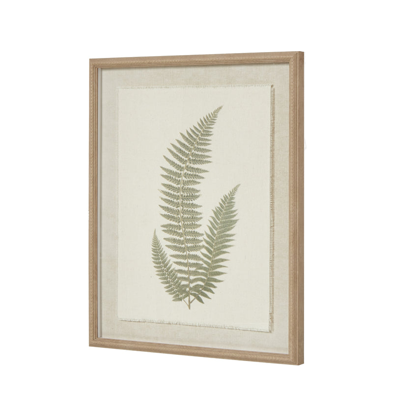 Green Fern Wall Art In Beaded Frame