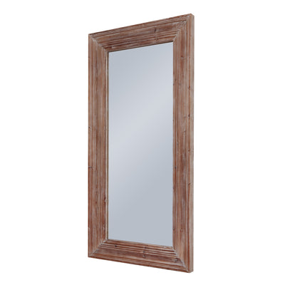 Large Washed Wood Rectangular Mirror