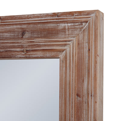 Large Washed Wood Rectangular Mirror