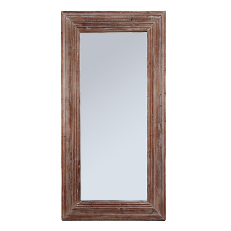 Large Washed Wood Rectangular Mirror