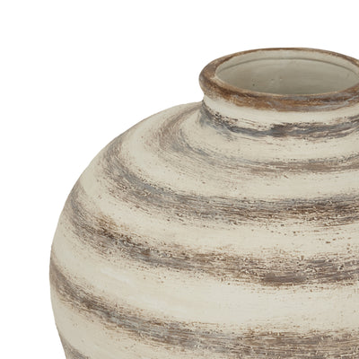 Large Neutral Stripe Amfora Vase