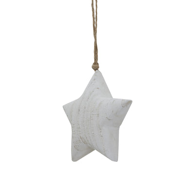 Small White Wash Rustic Hanging Star