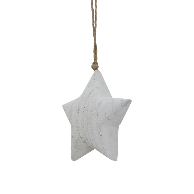 Small White Wash Rustic Hanging Star
