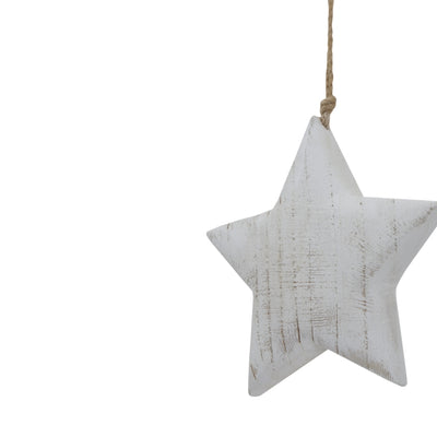 Large White Wash Rustic Hanging Star
