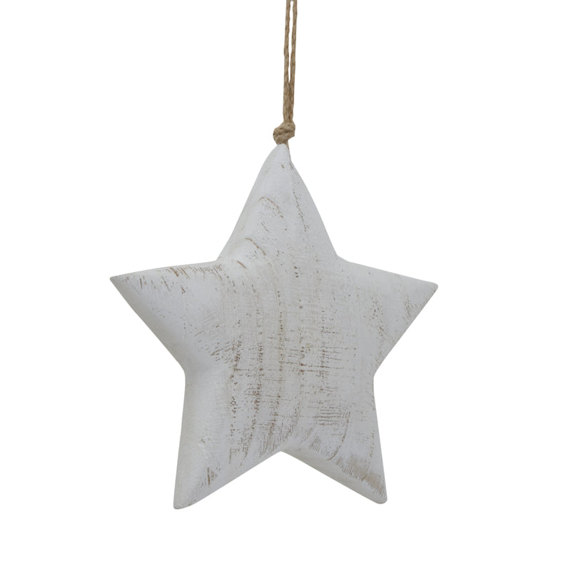 Large White Wash Rustic Hanging Star
