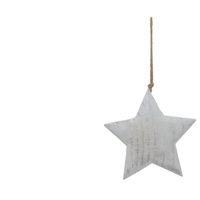Large White Wash Rustic Hanging Star