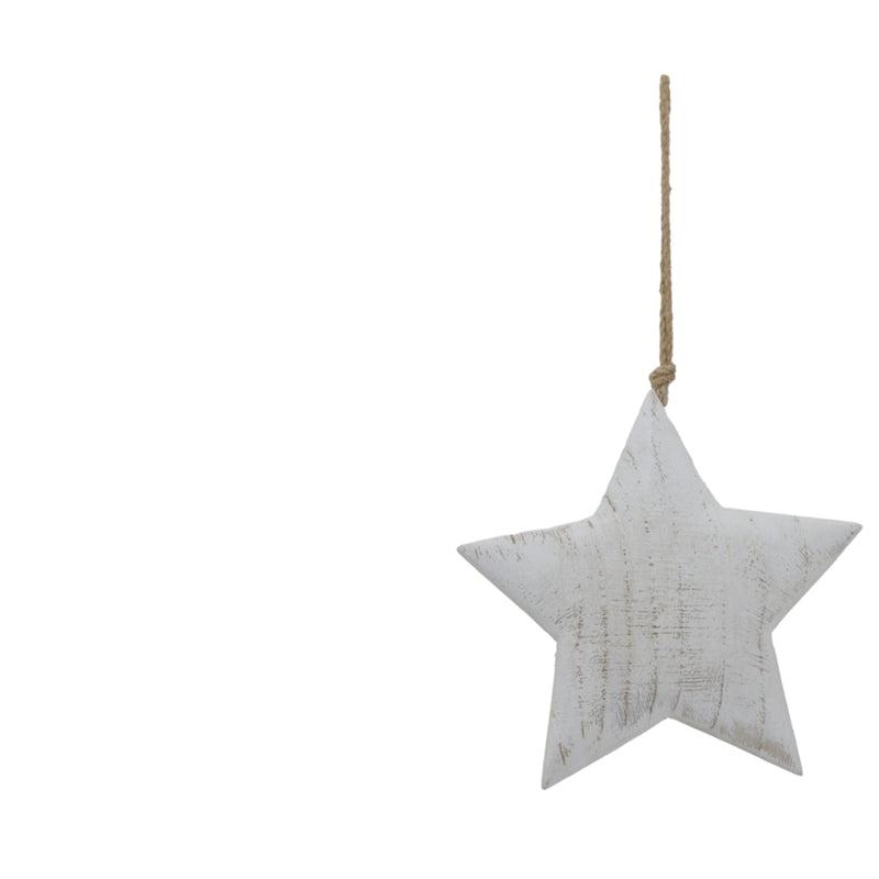 Large White Wash Rustic Hanging Star