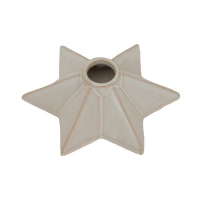 Beige Ceramic Angled Star Candle Holder