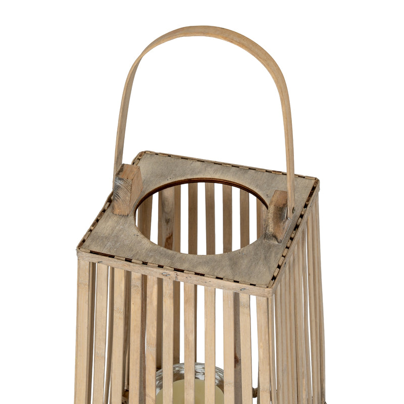 Silo Small Wicker Lantern With Glass Holder