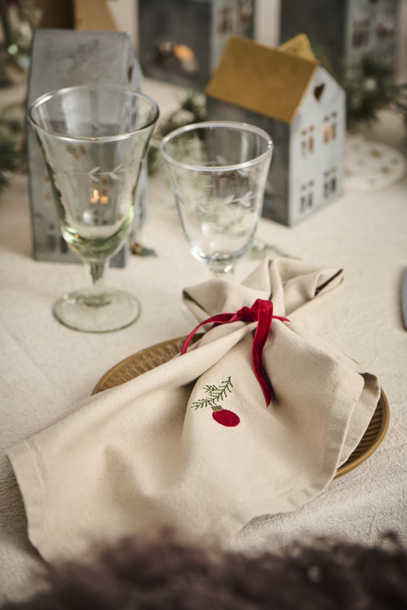 Natural Napkin W/ Ornament Design