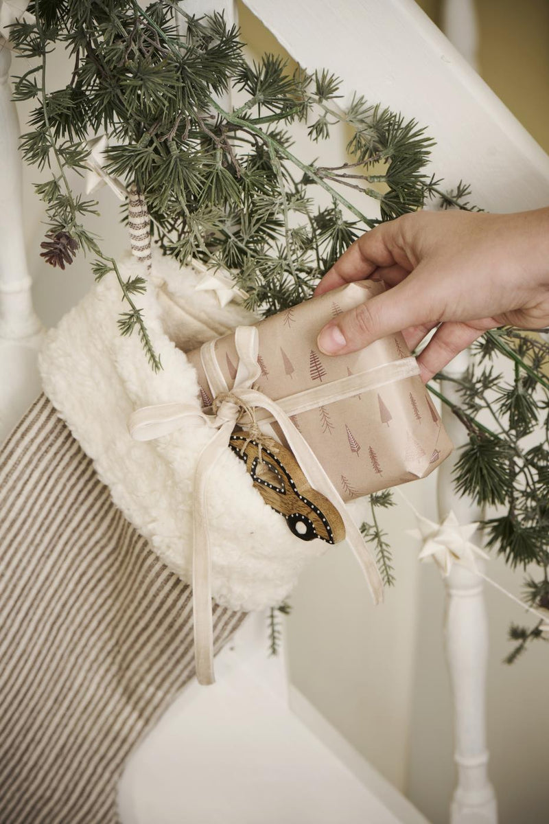 Brown & White Striped Stocking