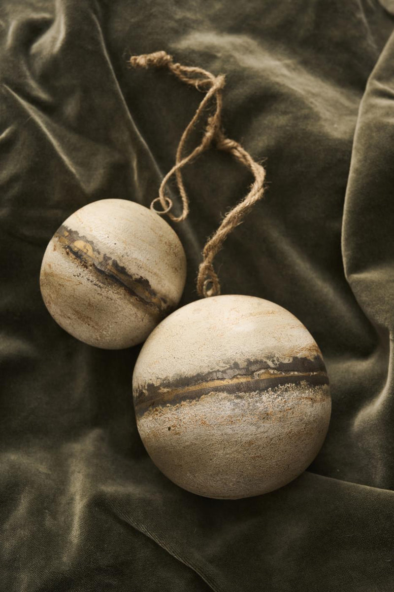 Large Beige Metal Bauble