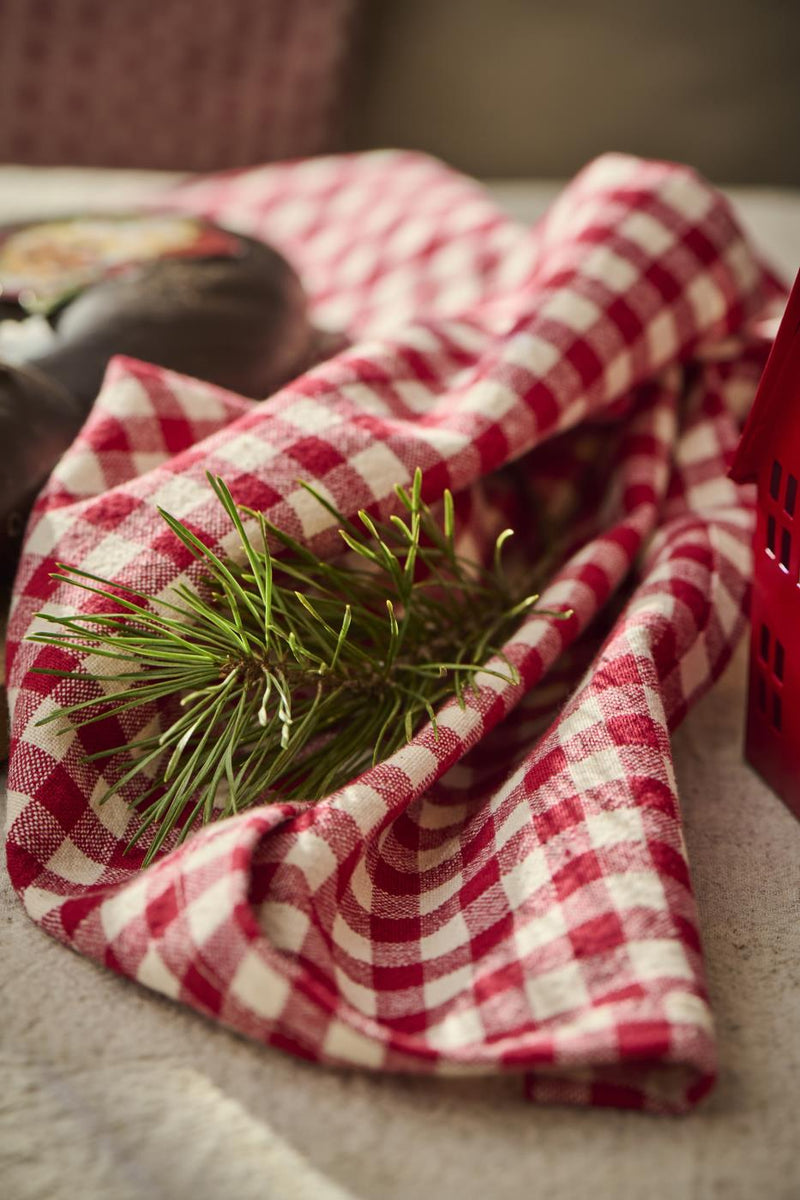 Red Check Tea Towel