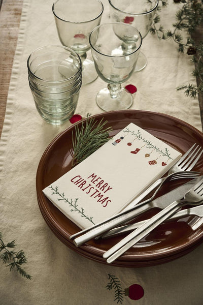 16pc Merry Christmas & Christmas Garland Napkins