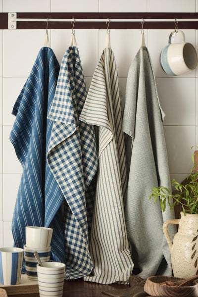 Jasper Dark Blue Striped Tea Towel