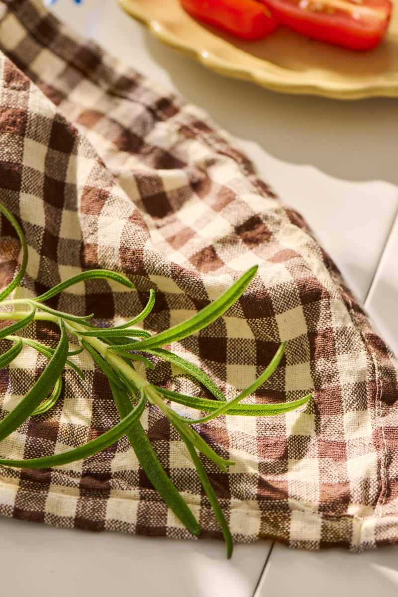 Dark Brown/Natural Check Napkin