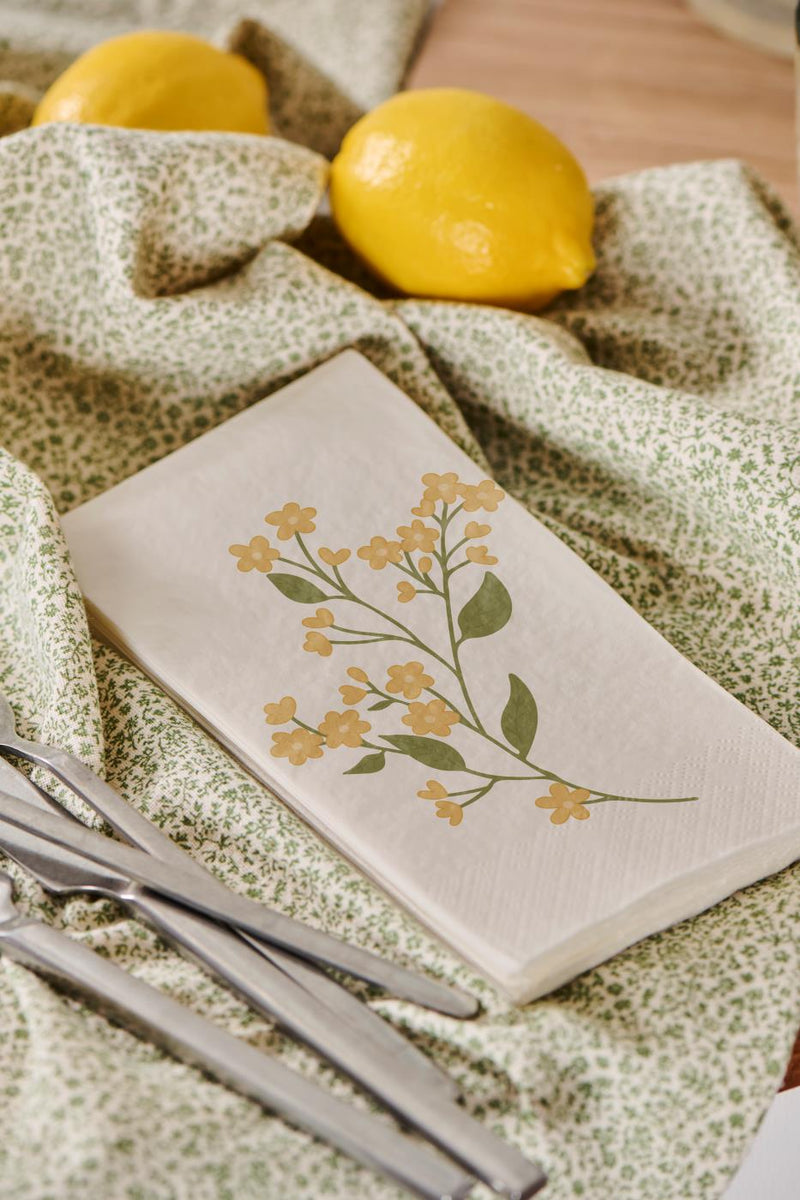 Yellow Floral Napkins 16pc