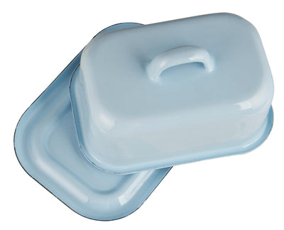 Enamel Light Blue Butter Dish