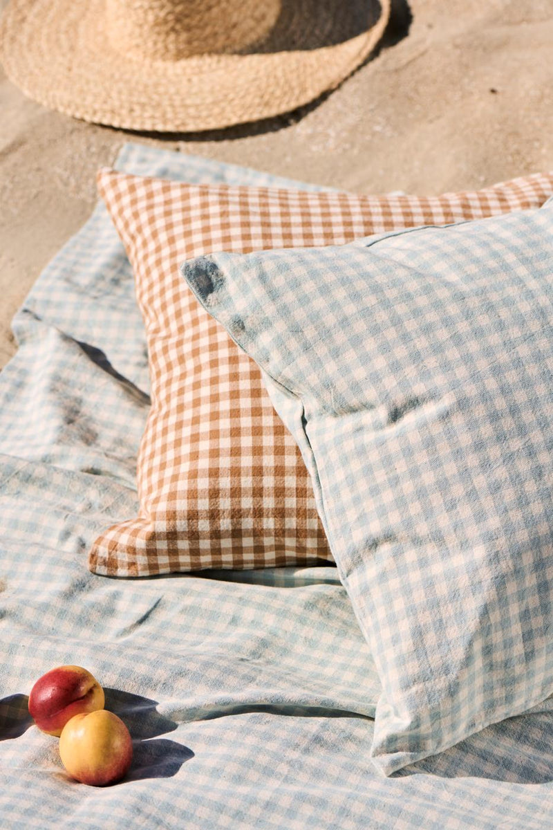 Light Blue Gingham Cushion