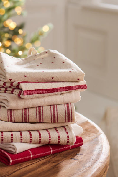 Red Woven Tea Towel