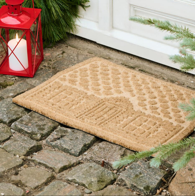 Embossed Christmas House Doormat