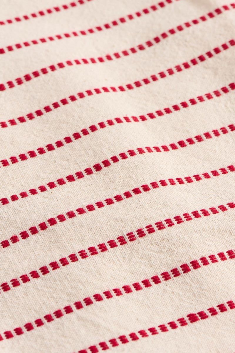 Red Woven Striped Cushion